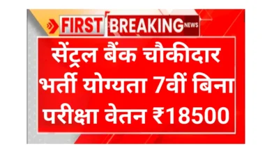 Central Bank Chowkidar Notification